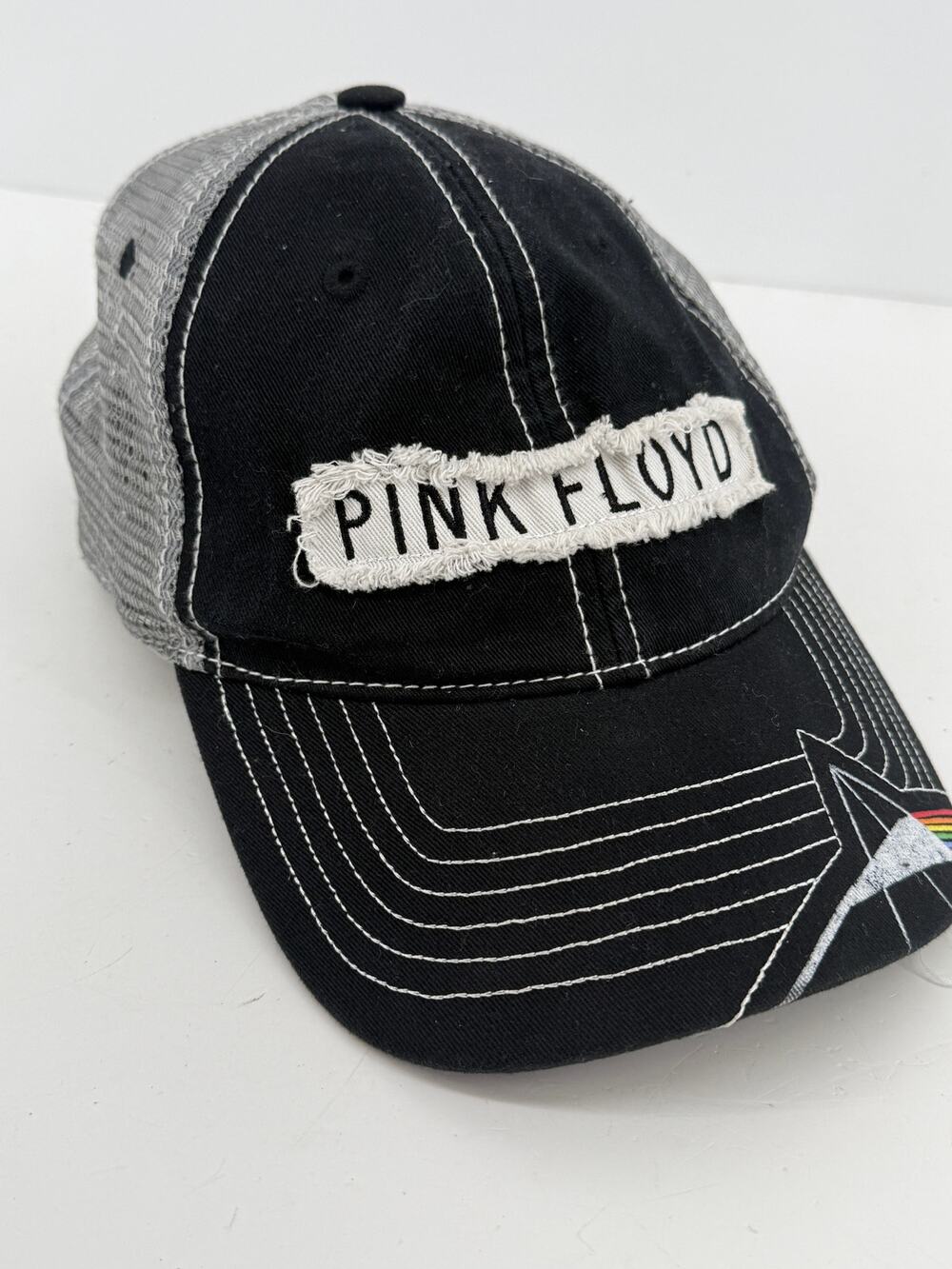 Pink Floyd Dark Side Moon Trucker Hat Concept One Mesh Distressed Rock Band Cap